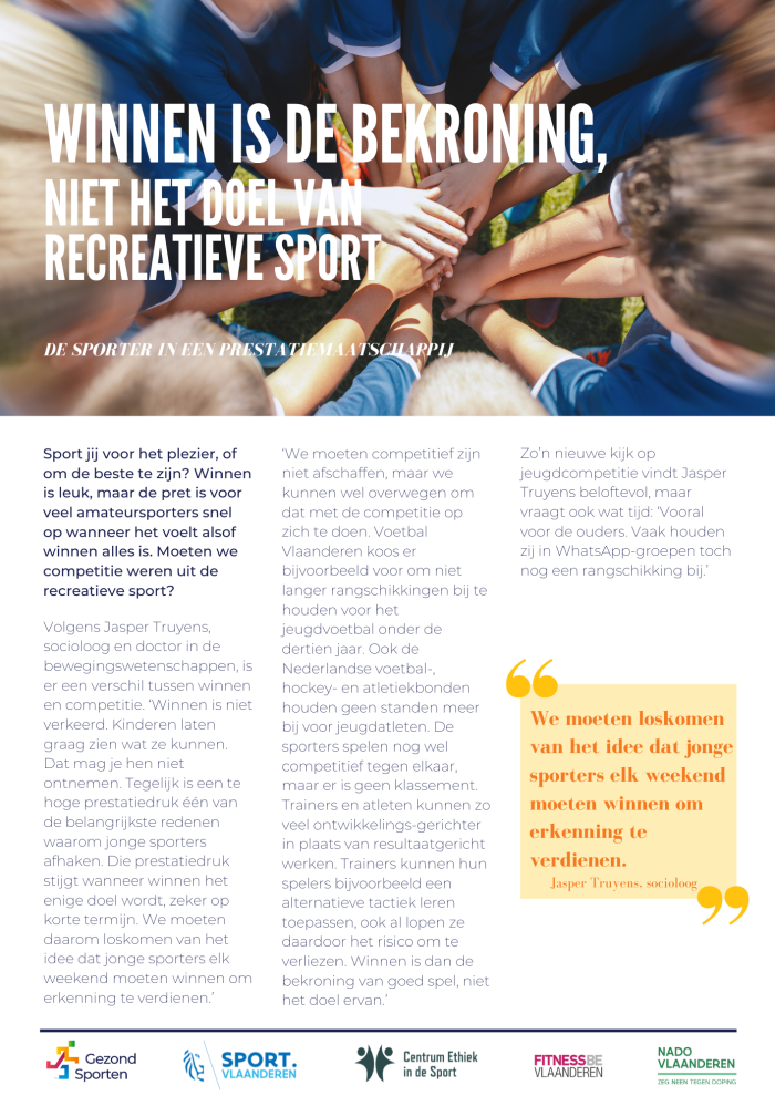 Winnen is de bekroning, niet het doel van recreatieve sport_1
