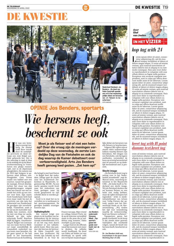Wie hersens heeft, beschermt ze ook - opinie Jos Benders
